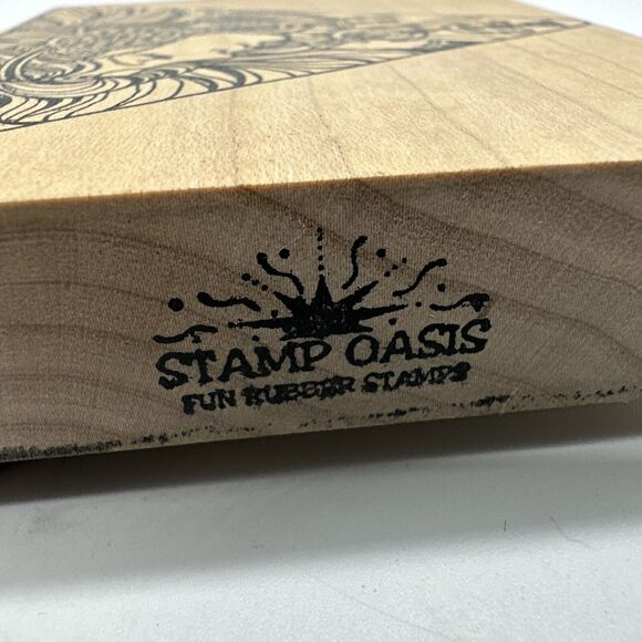 Goddess Celestial Woman Stamp Oasis Triangle Wood Mounted Rubber Stamp Rare - Picture 6 of 8